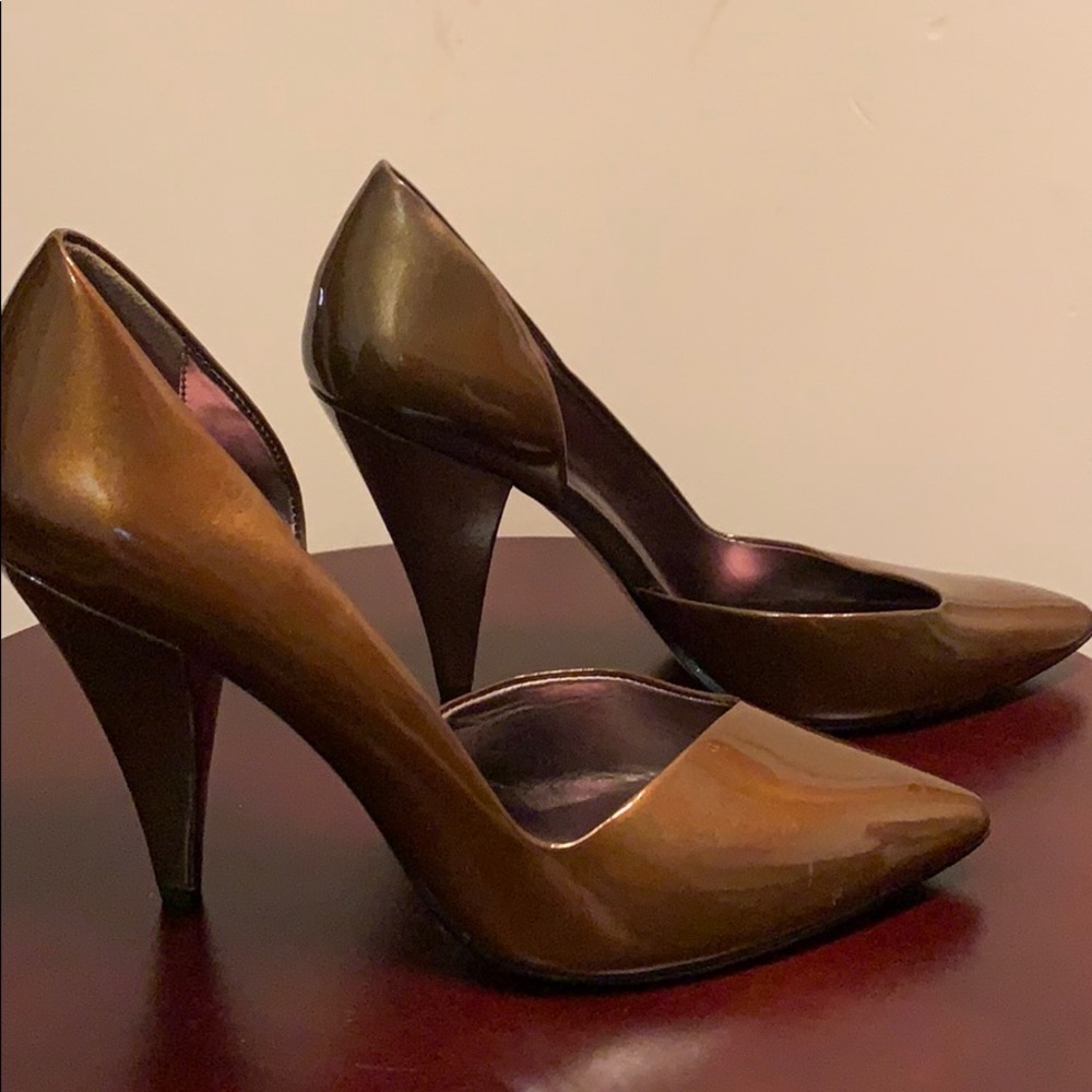 Ann Taylor Metallic Sable D’Orsay High Heels